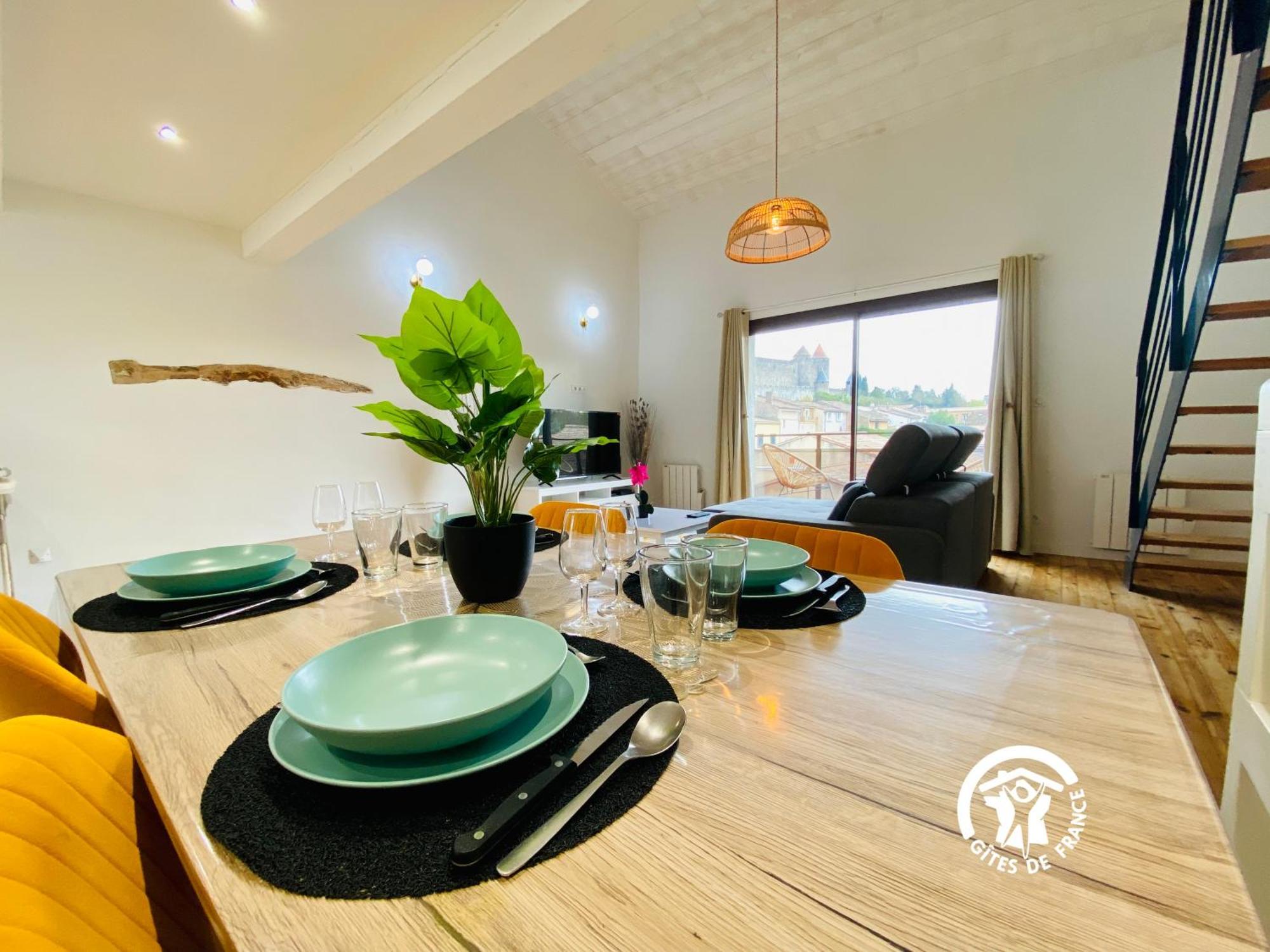 Loft Cocon Climatise - Imprenable Vue Sur Le Chateau Comtal 卡尔卡松 外观 照片